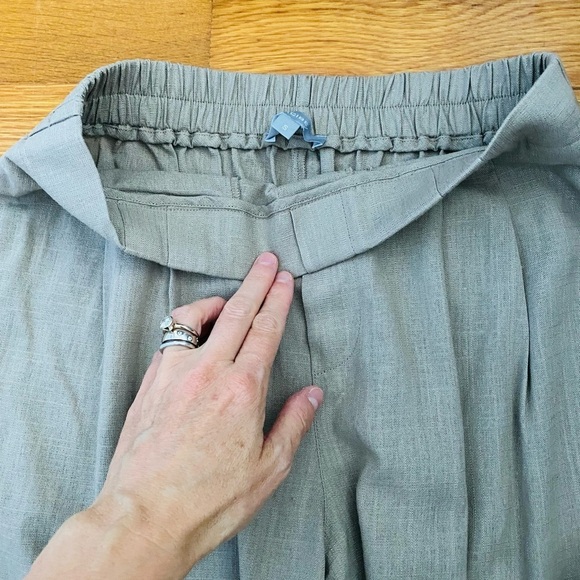 Linen Blend Pants, Pacibe, Size Small, Wide Leg Elastic Waist Flowy Summer Pants - Picture 14 of 14